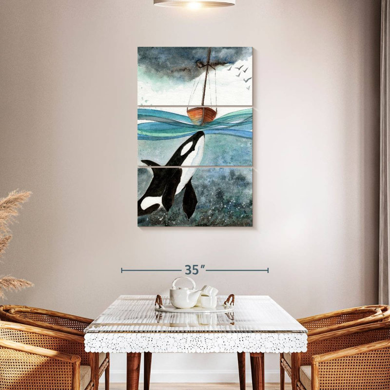 Brampt Whale Under Boat, 65'' H x 42'' W