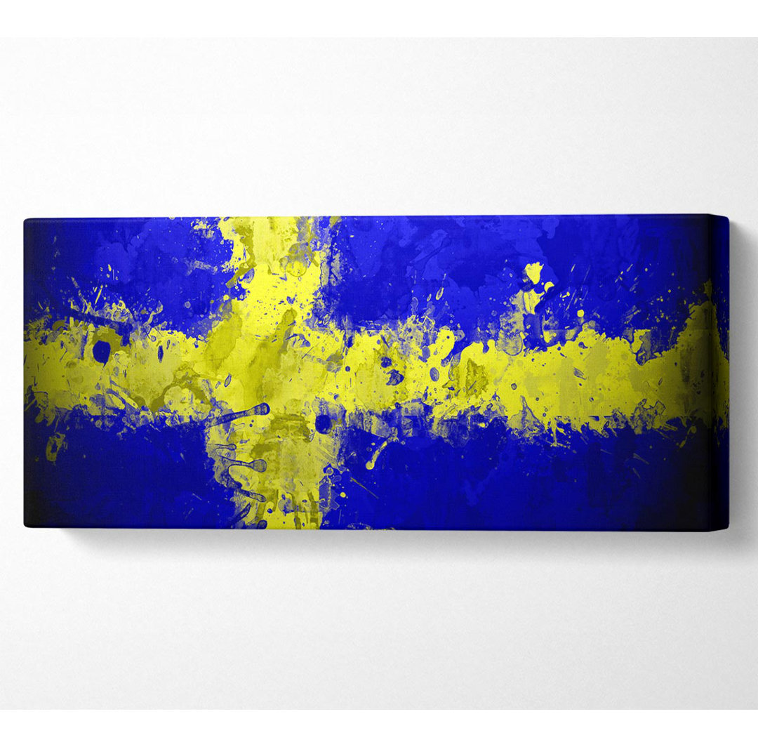 Schweden Grunge Flagge Panoramaleinwand