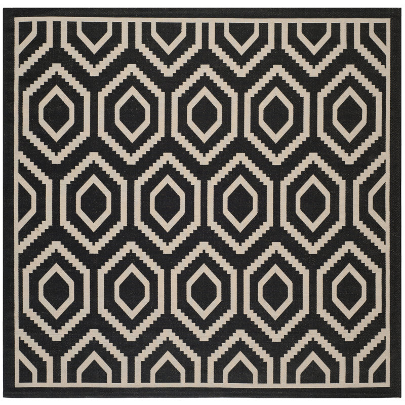 Deedrick Performance Geometric Indoor/Outdoor Area Rug, Square 7'1"