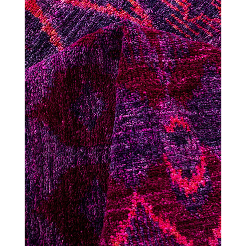 Contemporary One-of-a-Kind Rectangle 6' X 9'4" Hand Knotted Area Rug