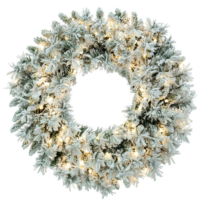 Couronne de neige artificielle, H 30 po x l 30 po x P 3 po, Blanc