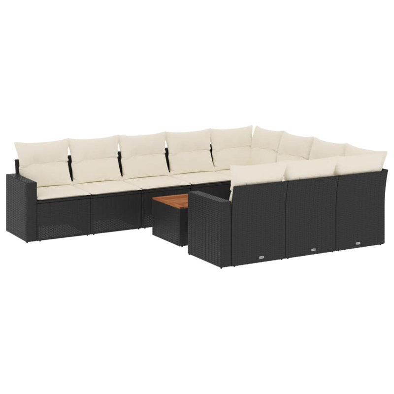 Vidaxl Garden Sofa Set Black