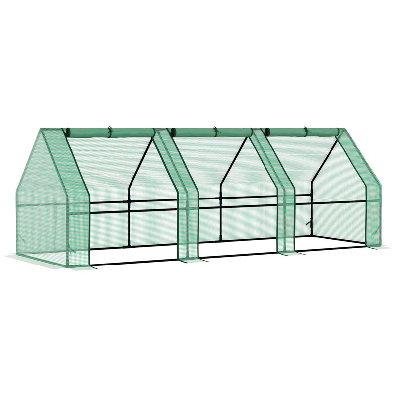 Mini serre portative de 2,74 m x 0,91 m pour le jardin, couverture en PE, laisse passer la lumière du soleil pour une croissance optimale des plantes.