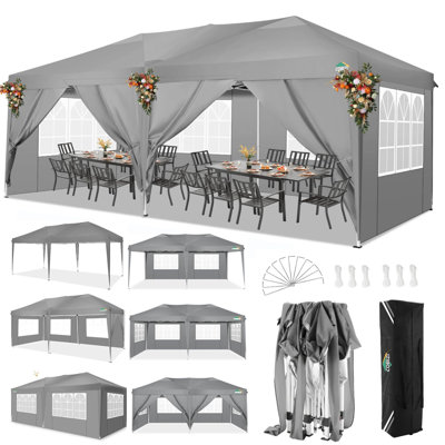 10x20 Pop Up Canopy with 6 Sidewalls,Waterproof Canopy Outdoor Event 