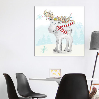 Whimsical Moose by Patricia Pinto - Wrapped Canvas Gallery-Wrapped Canvas Giclée