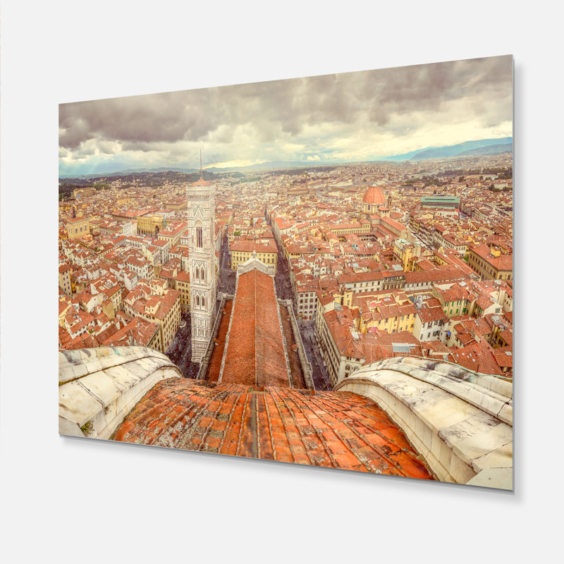 Vue de Florence depuis la cathédrale Duomo - Photographie sans cadre sur métal, H 12 po x l 20 po x P 2 po