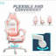 Fauteuil de jeu avec repose-pieds, fauteuil de jeu, appui-tête et soutien lombaire, pour la maison et le bureau