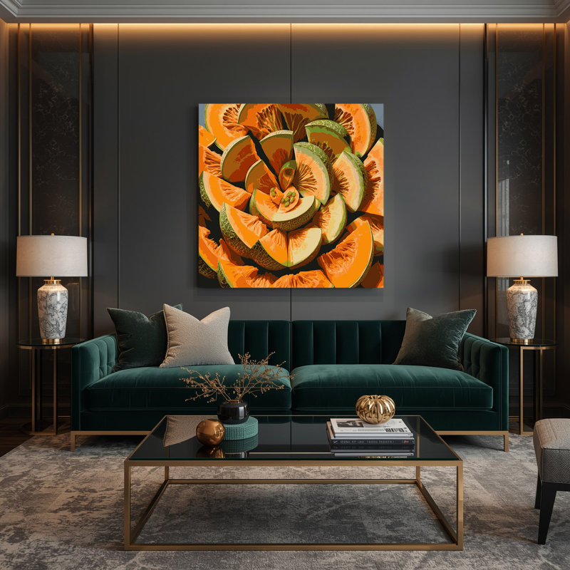 «Fruit Cantaloup Brown», art mural sur toile, 12" H x 12" W
