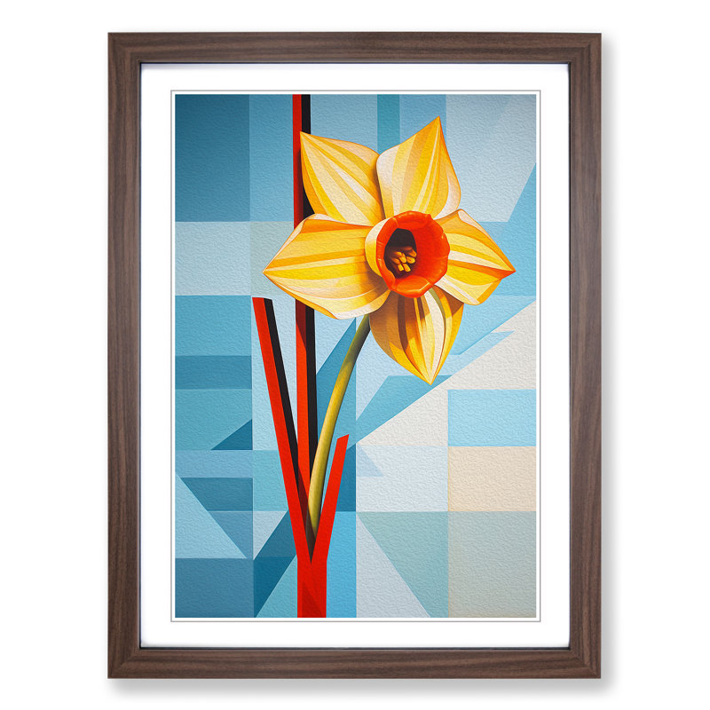 Single Picture Frame Print on Wood, 64cm H x 46cm W, Walnut Framed