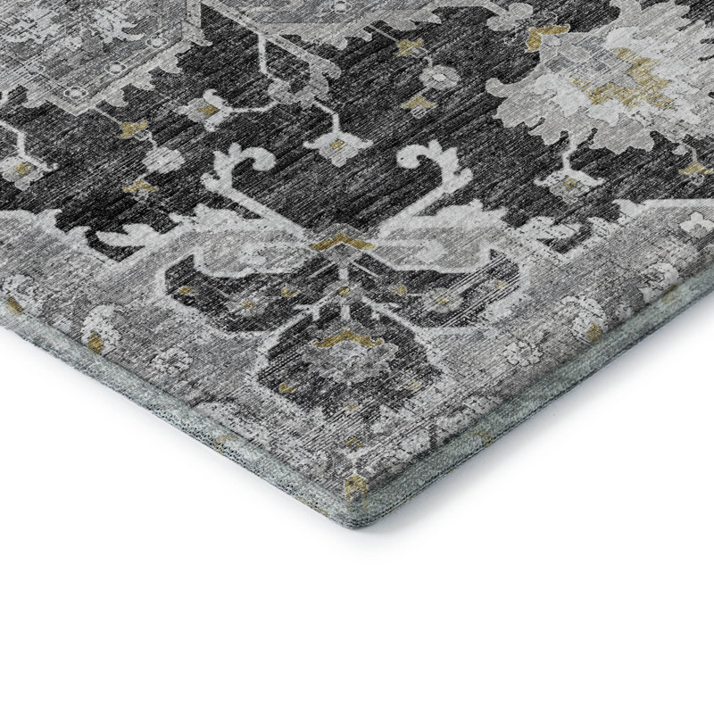 Premium Machine Washable Barayon AMF93 Gray Rug, Runner 2'3" x 7'6"