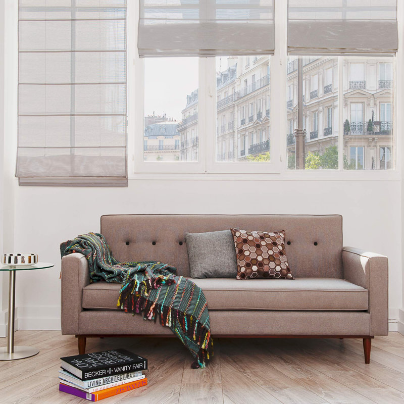 Sheer Roman Shade, Very Light Beige, 120cm W x 220cm L