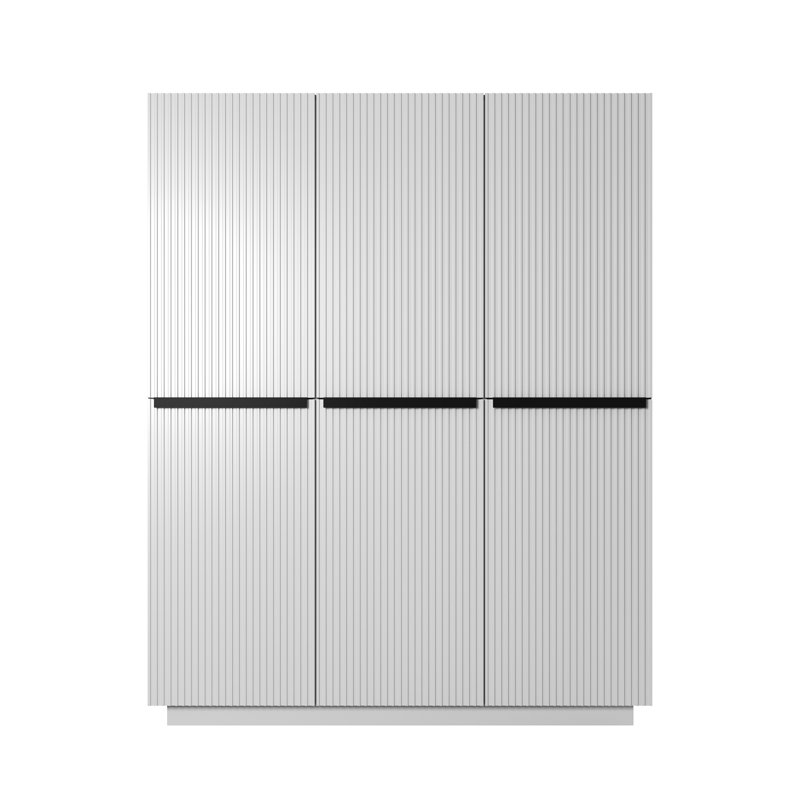 Altje 3 Door Manufactured Wood Wardrobe, White/Black