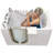 Ella Petite 28"x52" Acrylic Air and Hydro Massage and Heated Seat Walk-In Bathtub with Left Inward Swing Door, 5 Piece Fast Fill Faucet, 2" Dual Drain, Carrara Wall Surround-90281694