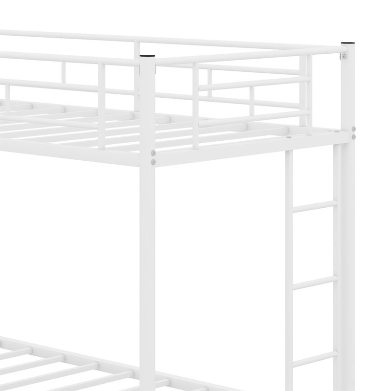 Lit superposé simple avec lit gigogne Abdillahi Kids, Blanc