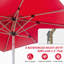 Parasol de patio rectangulaire avec fonction de levage à manivelle et d'inclinaison, rouge brique (base non incluse)-41164254