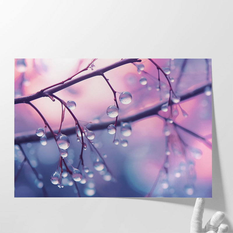 «Dewdrops on Tree Branches», art mural, Papier semi-lustré, H 12 po x l 18 po x P 0,02 po