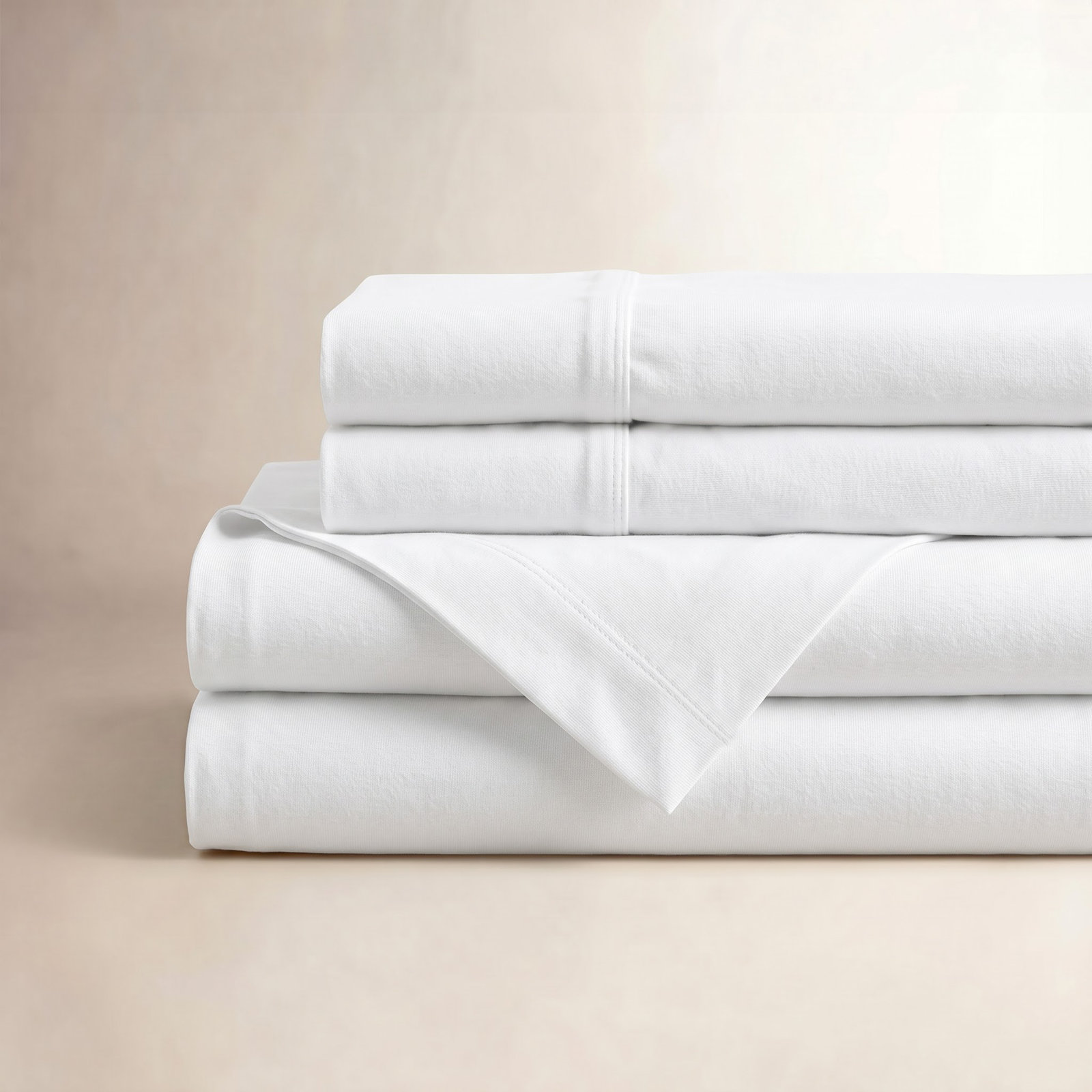 Cotton Blend Jersey Knit Sheet Set, Queen, Gray Violet