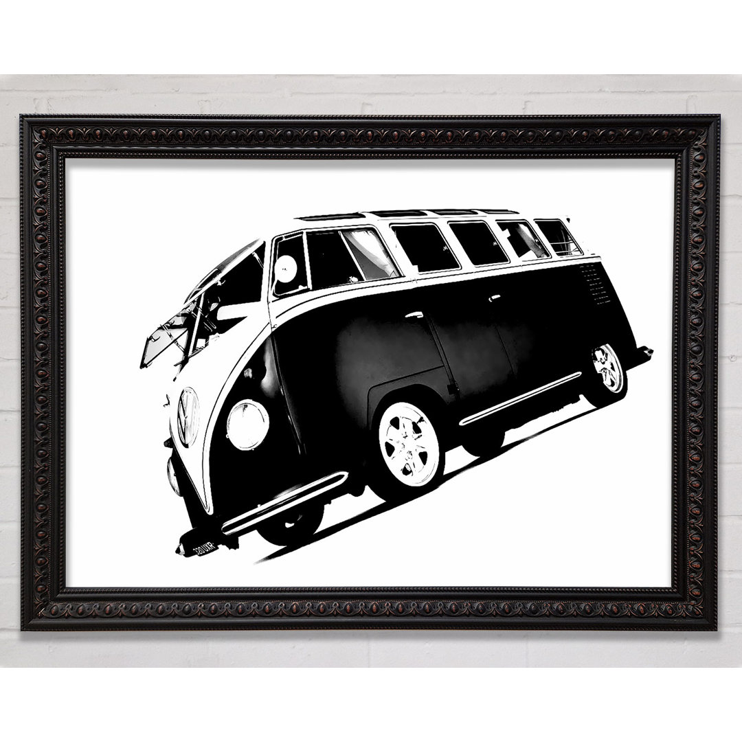 VW Camper Van Silver N Silver - Einzelner Bilderrahmen Kunstdrucke