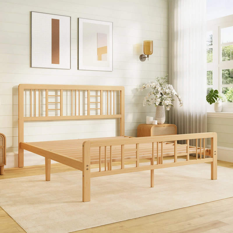 Eco-Friendly Bamboo Bed Frame - No Box Spring, 1500lb