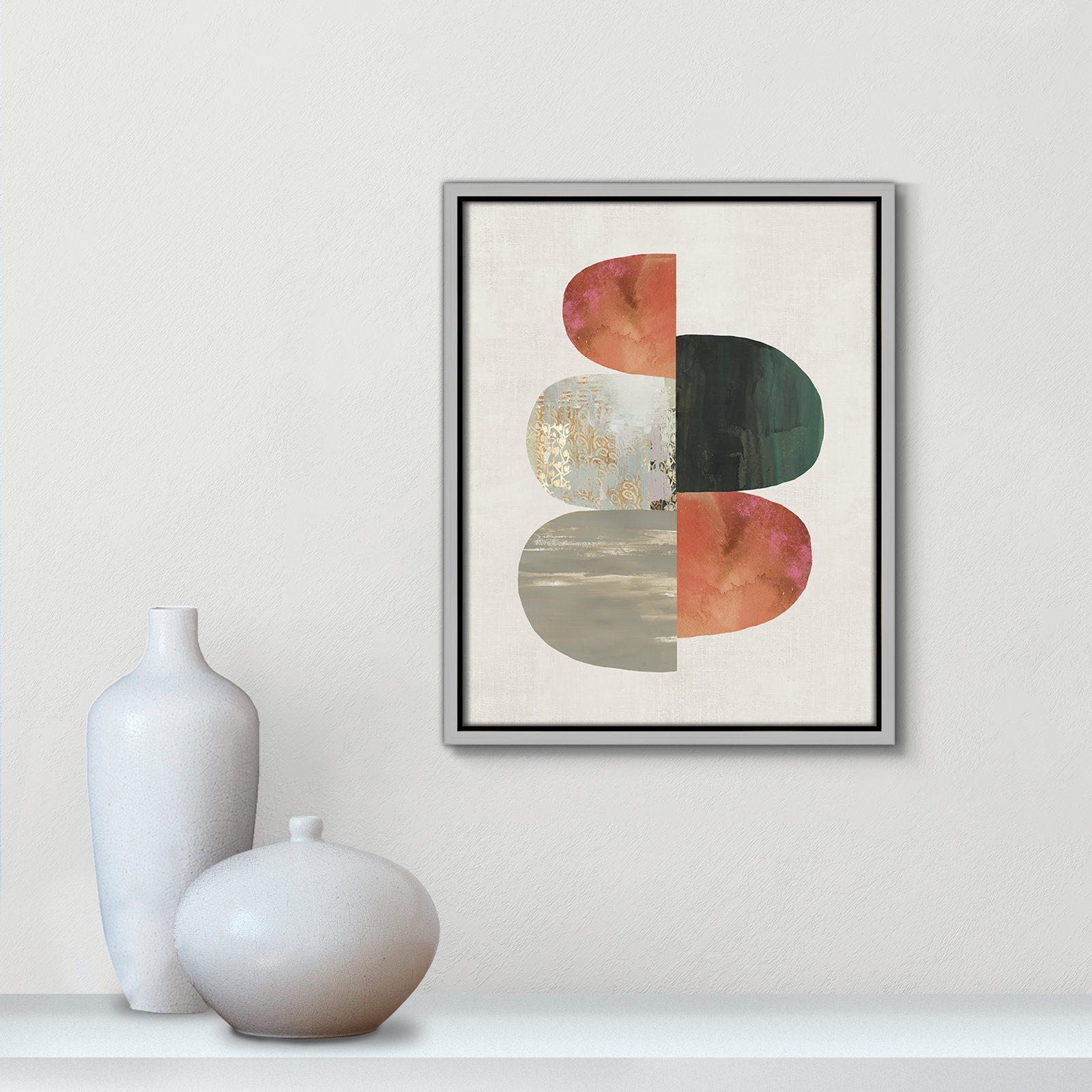 Westcreek "Evolving Energy II" Print by Tom Reeves, 15.5" H x 12.5" W, Framed Canvas, Silver