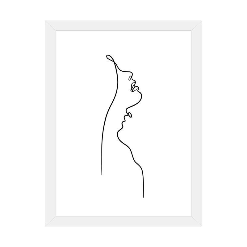 Impression sur toile « Lip like Compass » par Dane Khy, Blanc, H 24 po x l 16 po x P 1 po, Papier encadré blanc