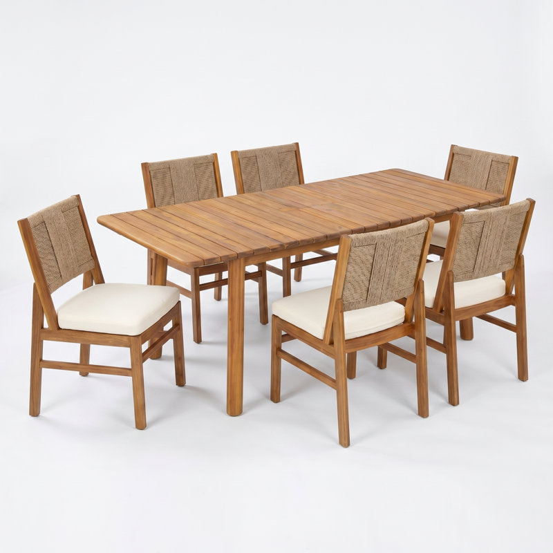 Ensemble de salle à manger de patio avec table extensible Kinetic Modern Coastal, 6