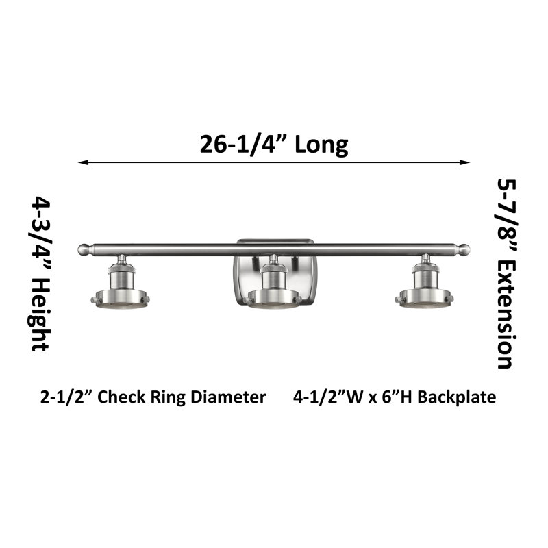 Rouvin - Nickel poli - Éclairage pour meuble-lavabo, Argent / nickel poli