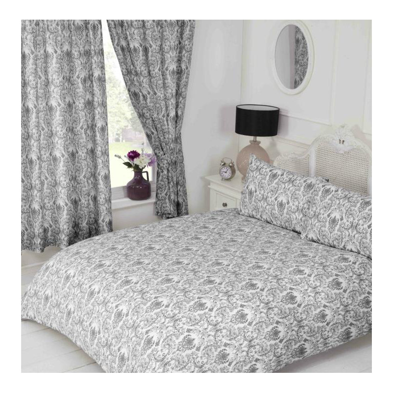 ANNETTE Mariano Pencil Pleat Semi Sheer Curtains, Black