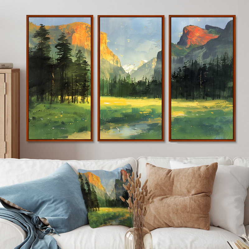 Ensemble de décorations murales Yosemite National Park Forest Landscape I - Landscape Mountains, H 28 po x l 36 po x P 1 po