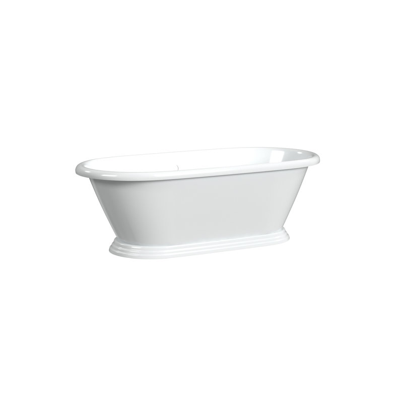 Sandringham 70.13'' L Soaking Bathtub, White Interior with White Exterior