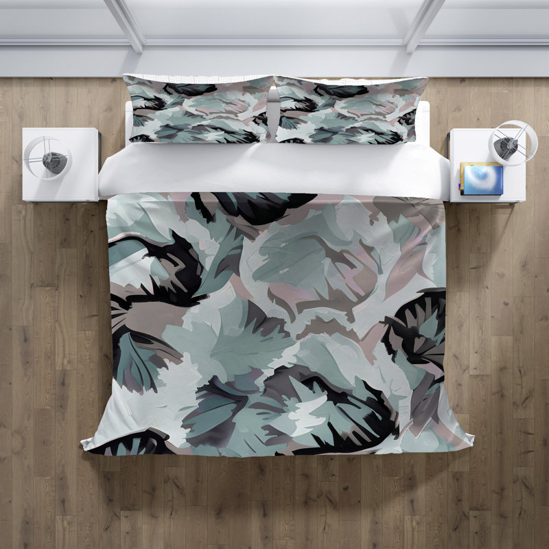 Floral Duvet Cover, King Duvet Cover + 2 King Shams