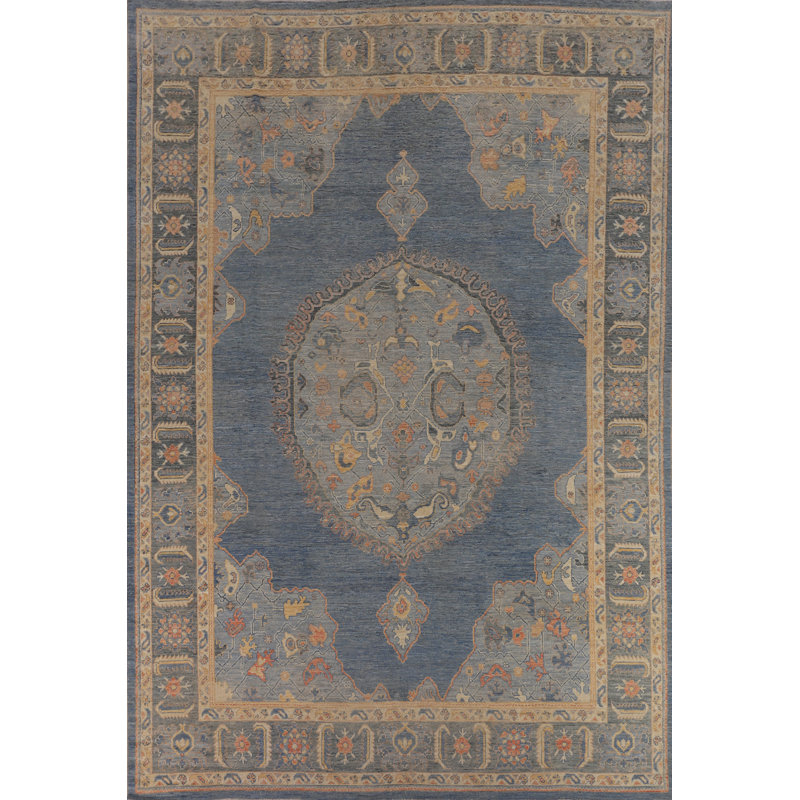Tapis bleu Oushak 9 x 13