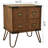 22.5" Tall Antique Style Storage End Table Side Table with 4 Drawers and Metal Hairpin Legs, Antique Walnut-1531992144