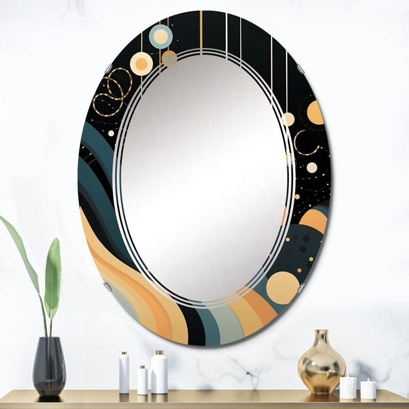 Brogue - Miroir mural moderne ovale, 36 po x 24 po