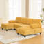 Canapé modulaire en U en chenille de 103,5 po avec double méridienne, poches de rangement et coussins d'accoudoirs pour le salon, jaune-389010390