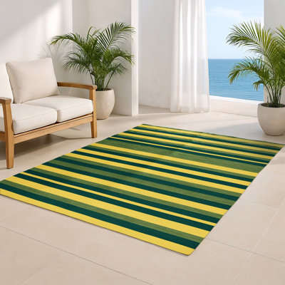 Tapis intérieur / extérieur jaune HorizontalStripes
