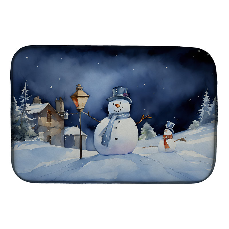 Christmas Snowmen Dish Drying Mat