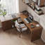 86.61"Dark walnut L-Shaped Solid Wood desks-1486163597-1486163592