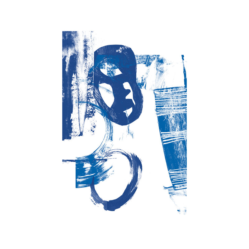 «Blue Scribbles II» par Vision Studio - impression, H 18 po x l 12 po x P 1,5 po, Toile tendue