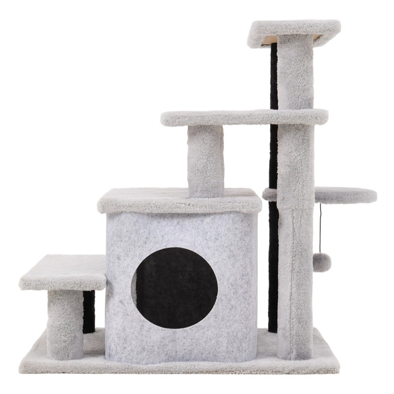 Gray Four-Tier Detachable Pet Ladder
