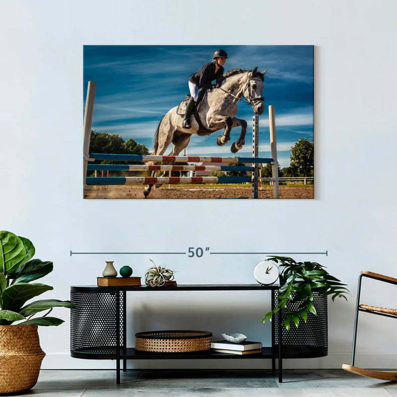 Sireci Equestrian In Action, 30" H x 45" W
