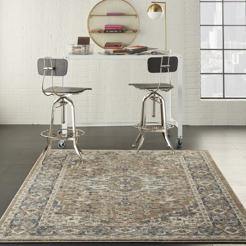 Tapis beige Freeda, Rectangle 3 pi 9 po x 5 pi 9 po