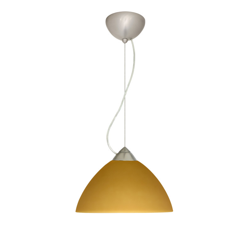 Tessa 1 - Light Single Pendant, Satin Nickel, LED, Red Matte