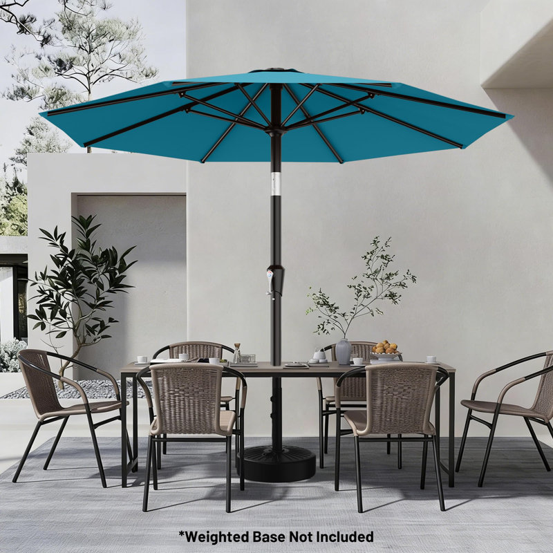 Parasol de patio 9 pi pour l'extérieur, Bleu lac