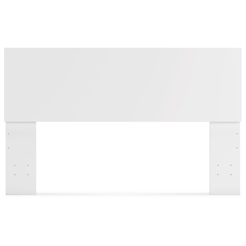 White Contemporary Queen Wood Panel Bed