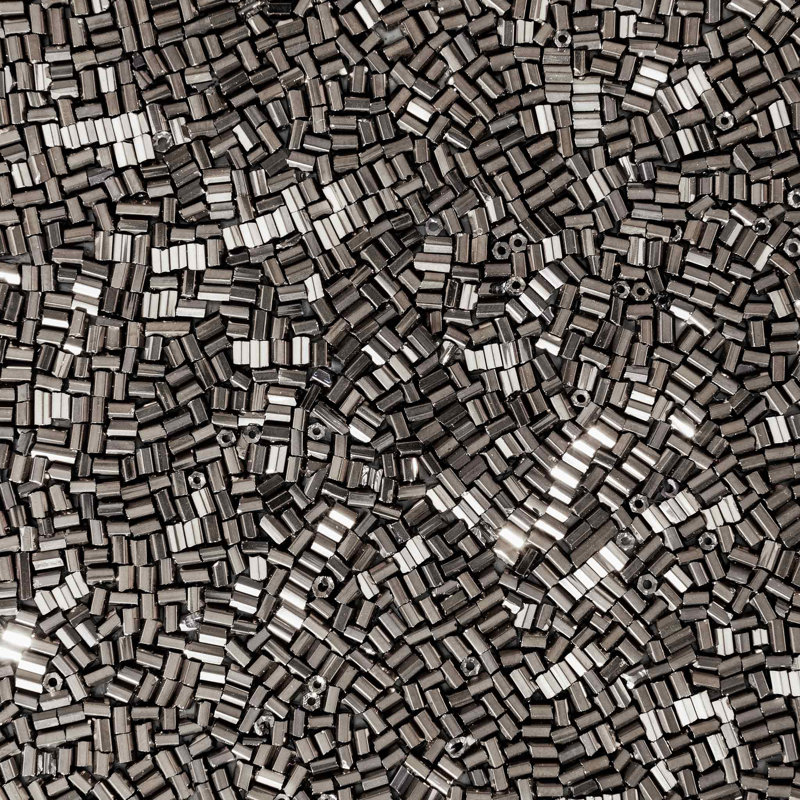 Napperon Sparkles Home | Tapis de table rond en perles de verre 15 po | Envers caoutchouté | Chic, Gris anthracite