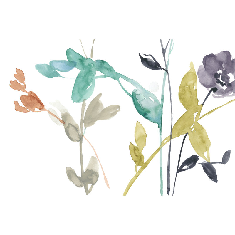 Flowers in Fall III by Jennifer Goldberger - Painting, Black Floater Framed, 30cm H x 46cm W