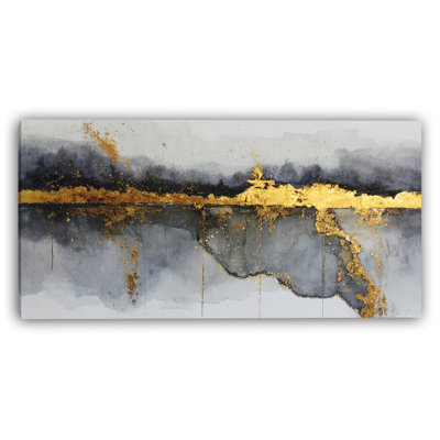 «Golden Horizon», art mural abstrait sur toile