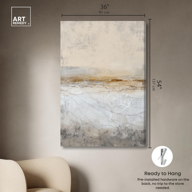 "Cracked Earth I", reproduction d'art sur toile, "Boho" par Art Remedy, galerie tendue, 36 x 54, Toile tendue avec châssis