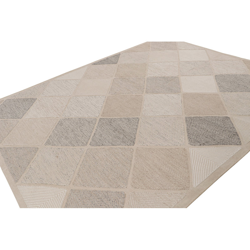 Scandinavian Wool Geometric Area Rug, Rectangle 12' x 15'